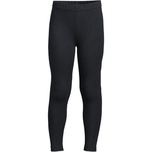 Lands' End Kids High Waisted Active Flare Leggings - Medium - Black Space  Dye