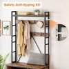 Hall Tree with Bench 5 in 1 Coat Rack Freestanding Industrial Shoe Bench - 2 of 4