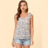 Allegra K Women's Sleeveless Casual Bow Tie Decor Strap Chiffon Floral Tank Tops - 2 of 4