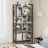 Garvee Industrial 5 Tier Bookshelf, Modern Open Etagere Bookcase, Wood Metal Book Shelves for Living Room, Bedroom and Office, Gray - 3 of 4