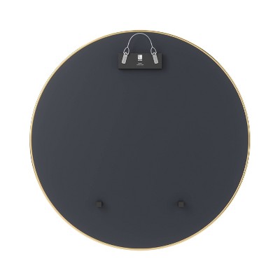 Elegant 36.5" Round Wall Mirror in Bronze and Gold Finish