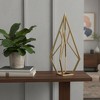 HomeRoots 14" Gold Metal Open Geometric Tabletop Sculpture - 2 of 4