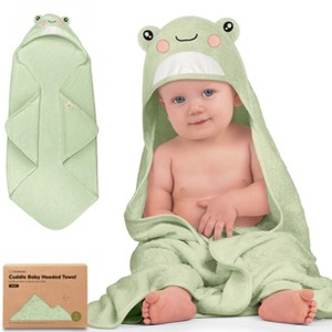 KeaBabies Cuddle Baby Hooded Towel, Organic Baby Bath Towel, Hooded Baby Towels, Baby Beach Towel for Newborn, Kids - 1 of 4