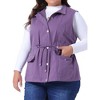 Agnes Orinda Women's Plus Size Utility Cargo Pockets Drawstring Waist Sleeveless Scrub Vests - 2 of 4