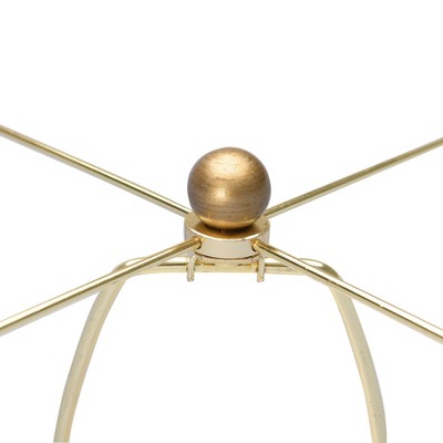 Edison 26.5" White Drum Shade Glass Table Lamp with Gold Accents