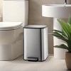 SEVOBAL Trash Can Kitchen Garbage Can Trash Cans Rectangle Stainless Steel with Soft Close Lid Step Foot Pedal Bathroom Toilet, Gray, 14"*10"*9" - 2 of 4