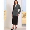 Allegra K Women Long Sleeve Collared Belted Business Casual Suit Jacket Blazer - 4 of 4