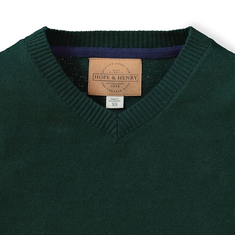 Hope & Henry Boys' Organic Cotton V-Neck Sweater, Kids, 2 of 8