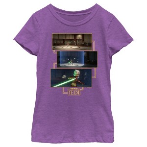Girl's Star Wars: Tales of the Jedi Ahsoka Tano Lightsaber Scenes T-Shirt - 1 of 4