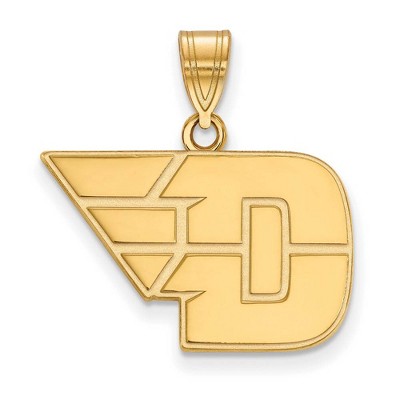 Black Bow Jewelry 14k Yellow Gold Dayton Flyers NCAA Medium Pendant