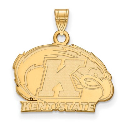 Black Bow Jewelry 14k Yellow Gold Kent State Golden Flashes NCAA Small Pendant