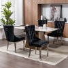 Velvet Dining Chair Set of 2,Upholstered Dining Chairs with Nailhead Trim for Dining Room,High Backrest Armless Kitchen Chairs-Cuddlewood - 3 of 4