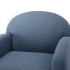 Swivel Hemp-Like Fabric Barrel Chair with 360-Degree Swivel and Reversible Seat Cushion for Living Room - 4 of 4