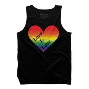 Adult Design By Humans Love Is Love Rainbow Heart Pride By ArnyaTees Tank Top - 1 of 2