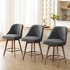 Bekrvio 26" Counter Height Swivel Bar Stools Set of 1/2/3/4–Mid-Century Barstools with Backs, Linen Upholstered & Wood Legs, for Kitchen Island - 2 of 4