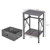 VECELO Modern X-Design Nightstand, End/Side Table with Fabric Drawer & Open Storage Shelves for Bedroom or Living Room - 3 of 4