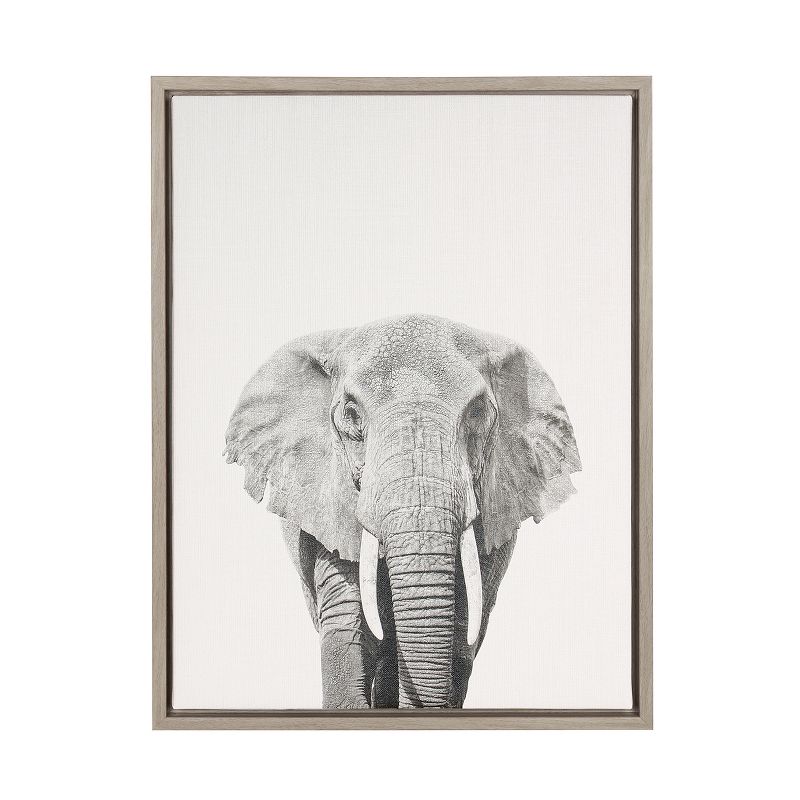 24" x 18" Elephant Framed Canvas Art - Uniek, 1 of 8
