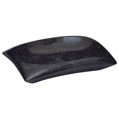 vidaXL Sink Black 19.7 in.x13.8 in.x3.9 in. Marble
