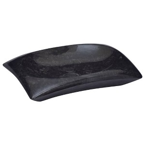 vidaXL Sink Black 19.7 in.x13.8 in.x3.9 in. Marble - 1 of 4
