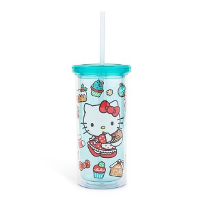 Silver Buffalo Sanrio Hello Kitty Holiday Baking 20-Ounce Carnival Cup With Lid and Straw - 1 of 4