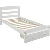 Streamdale Platform Twin Bed Frame With Storage Drawer And Wood Slat Support White - 4 of 4