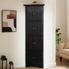 KWPZQEB Pantry Storage Cabinet, Farmhouse Corner Cabinet with 8 Doors & Metal Handles, Freestanding Cupboard for Bathroom, Kitchen - 4 of 4