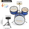 Drum Set 3-Piece for Beginners, Complete Full Size Kit with Bass, Toms, Snare, Stands - 4 of 4