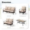 Captiva Designs 5pc Extra Large Metal and Rattan Outdoor Patio Conversation Set with Coffee Table and Loveseat - 2 of 4