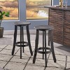 Coolbibila-Set Of 2 Barstool, Acacia Wood Bar Chair, Bar Chair High For Outdoor,  Armless Design Bar Chair Stool, Modern Bar Chair - 2 of 4