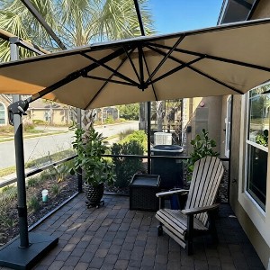 8 ft. square aluminum cantilever offset outdoor patio umbrella Tangkula 8x8 FT with Base Included, Umbrella with 360 Degree Rotation, Crank Handle, Sandbags, Ribs for Pool Deck Garden Backyard : Patio, Lawn & Garden Our curated high PURPLE LEAF 8 Feet Patio