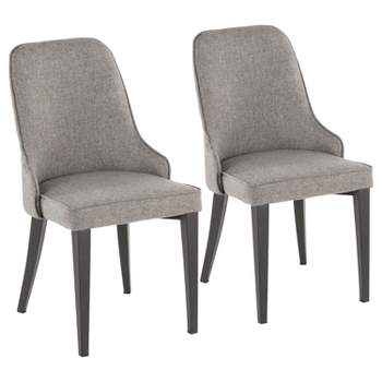 Set of 2 Nueva Contemporary Dining Accent Chair Gray - LumiSource