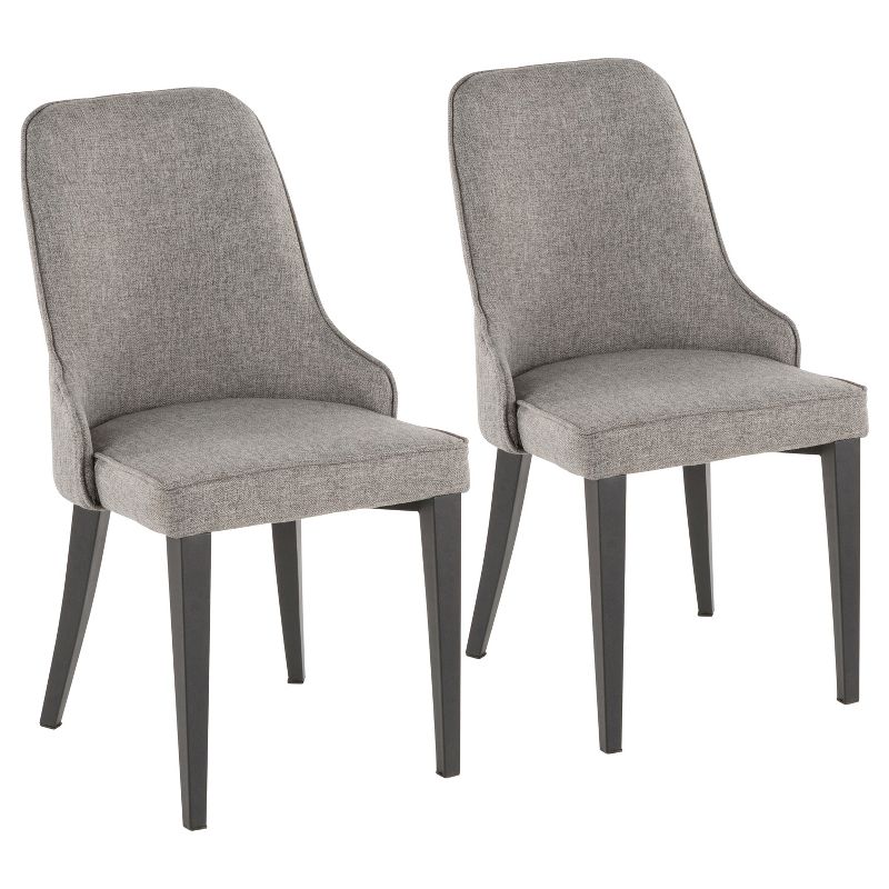 Set of 2 Nueva Contemporary Dining Accent Chair Gray - LumiSource, 1 of 12