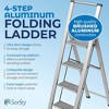 Step Ladder Modern  - Beautiful Gray Wood - Silver & Black Aluminum  - By SORFEY - 3 of 4