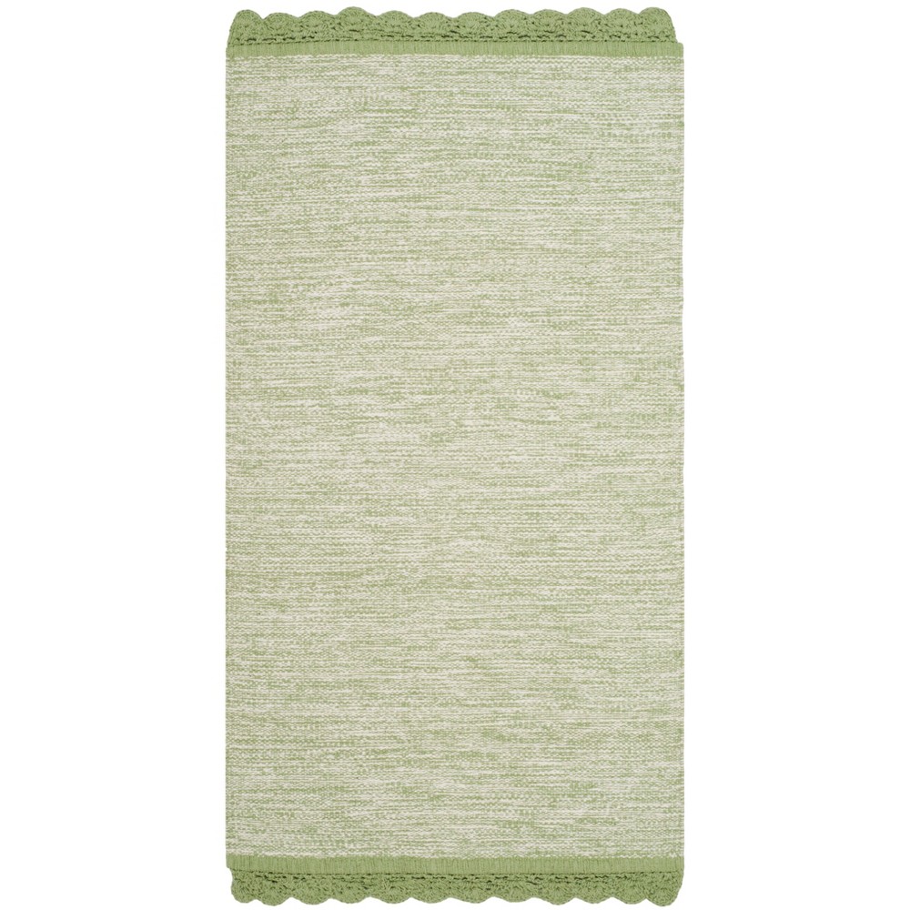  Woven Spacedye Design Runner Rug Green