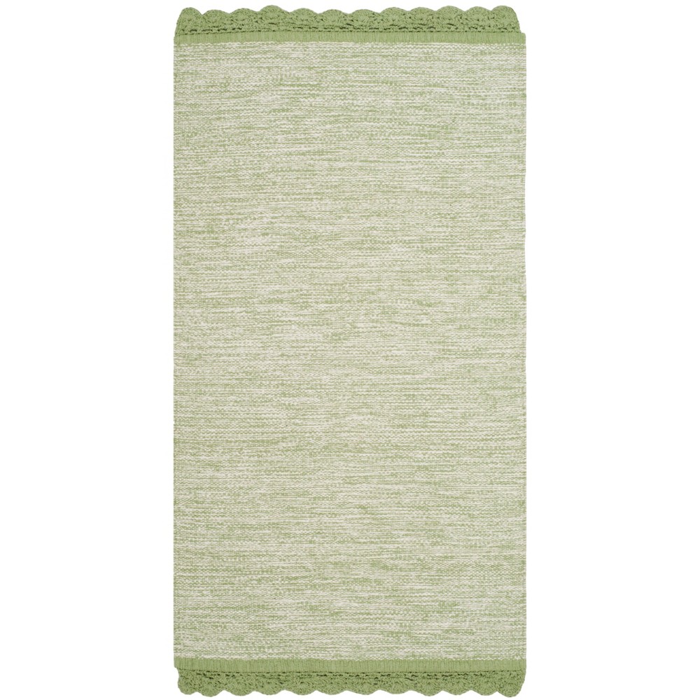 2'3inx7' Woven Spacedye Design Runner Rug Green - Safavieh