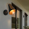 LNC Charonefos 1-Light 11"H Mid-Century Modern Cone Outdoor Wall Lights,Black and Gold, White and Gold - 4 of 4
