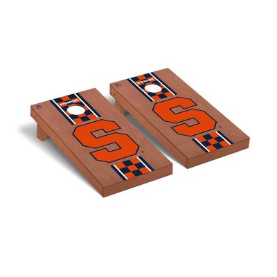 NCAA Syracuse Orange Premium Cornhole Board Rosewood Stained Stripe Version