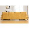 Mocamel U-shaped Sectional Sofa 103.5" Chenille Fabric Couch with Dual Chaise Lounges, Storage Pockets and Armrest Pillows for Living Room - 2 of 4