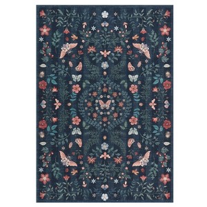 Insect Botanical Washable Area Rugs , Boho Under Table Carpet for Living Room Bedroom Dining Room Playroom Nursery Kids Room Office Farmhouse - 1 of 4