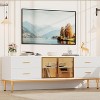 65 Inch TV Stand with LED Lights, Modern Entertainment Center with 4 Drawers & Shelves & Glass Doors, TV Console Table for 55/65/75 Inch TV - 3 of 4