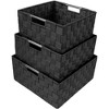 Sorbus 3 Piece Stackable Woven Basket Organizer Set with Built-In Carry Handles - Stylish Storage for any room in the household - 3 of 4