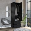 SEVOBAL Armoires 76 Inch High Armoire with Shelves and Hanging Rod for Bedroom Clothes Storage, Black, 19.5"*23.3"*76.8" - 4 of 4