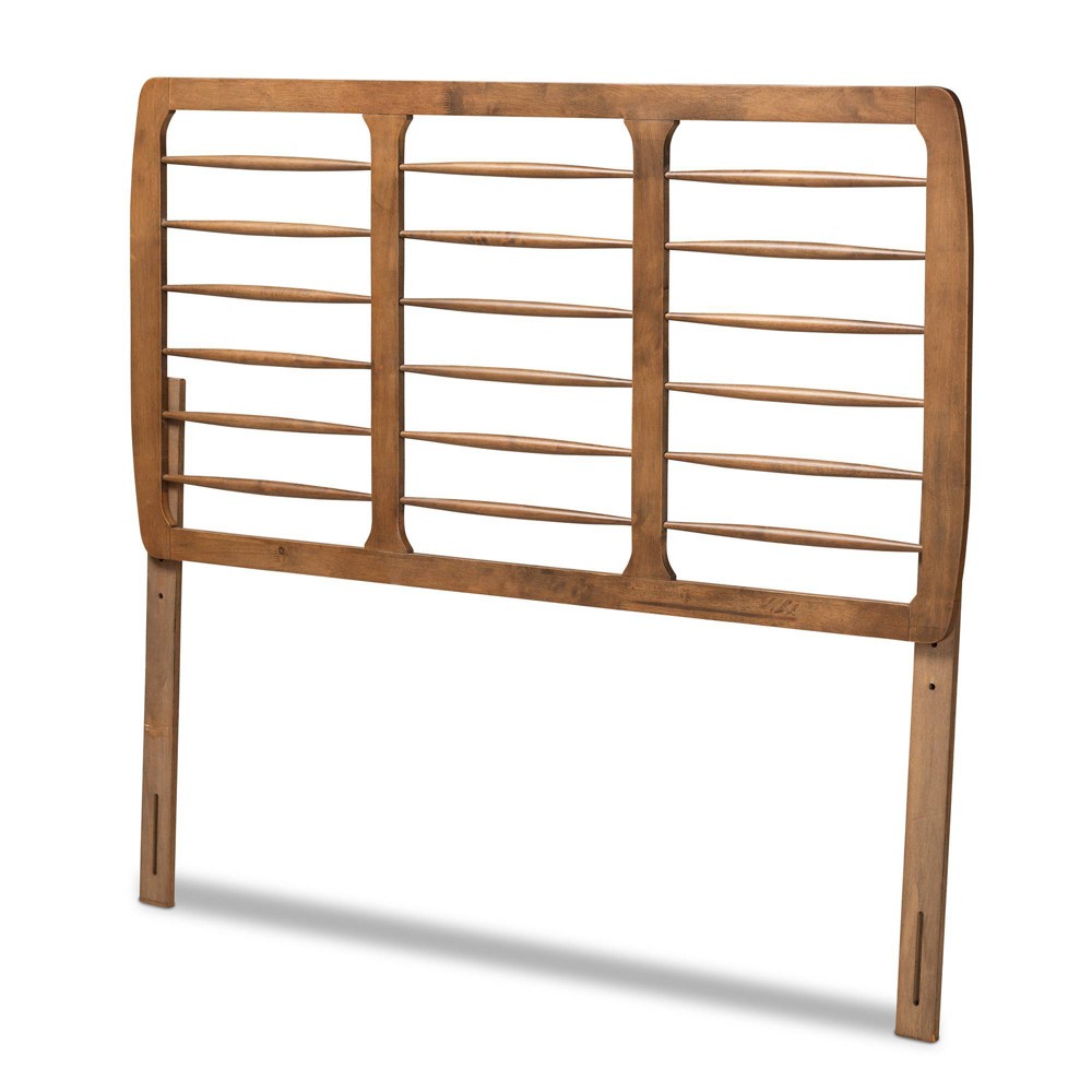 Photos - Bed Frame STUDIO Full Carolyn Wood Headboard Walnut - Baxton :  Mounted, 50" Height, No Box Spring Needed 
