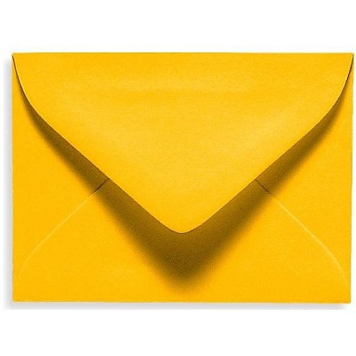 LUX 2 11/16" x 3 11/16" 70lbs. #17 Mini Envelopes W/Glue Sunflower Yellow EXLEVC-12-50