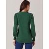 Seta T Women's V Neck Smocked Cuff Long Sleeve Pleated Casual Tunic Blouse - 4 of 4
