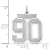 Black Bow Jewelry Sterling Silver, Jersey Collection, Large Number 90 Pendant - 4 of 4