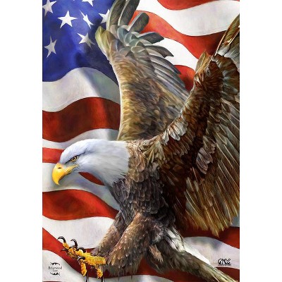 Patriotic Bald Eagle Polyester Outdoor House Flag 40" x 28"