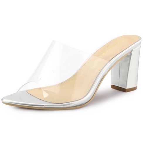 Clear on sale slide heels