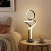 Vynxaria Small Unique Bedside Dimmable LED Table Lamp with Plug, Modern Desk Lamp for Girls Room, Living Room, Dresser - 2 of 4