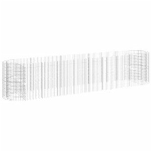 vidaXL Gabion Raised Bed Silver Galvanized iron 197.0 x 39.4 x 39.4 in - 1 of 4